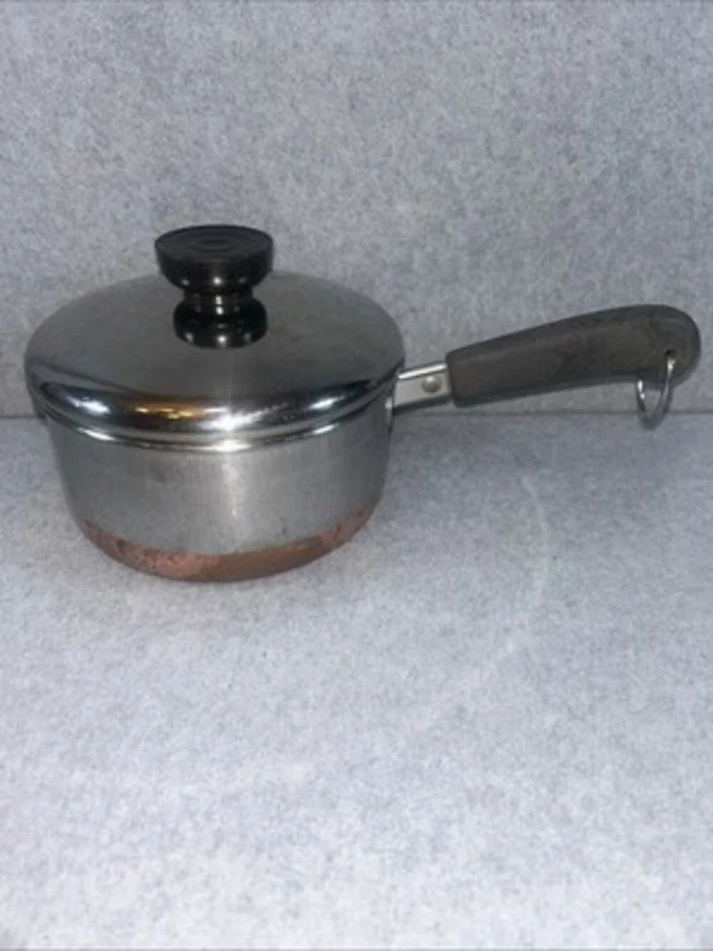Revere Ware 1 Qt 1801 Saucepan w/ Lid Copper Bottom Cookware Sauce Pan Pot